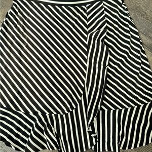 Talbots Black and White Striped Skirt